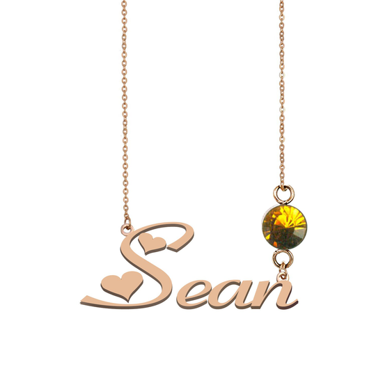 Sean Name Necklace Gold, Custom Necklace, With Name, Plate Personalized