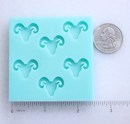Ram Stud Mold, Jewelry Earring Cabochon Tiny Head Mold