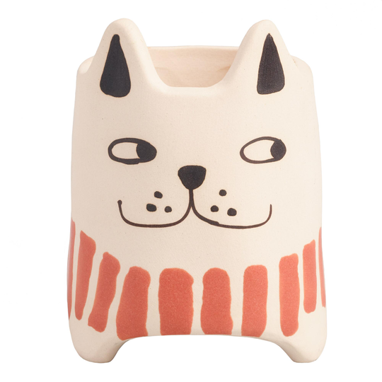 Cream Hand Painted Ceramic Dog Planter by World Market