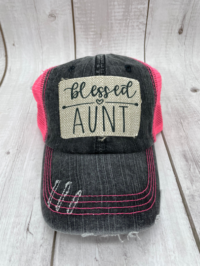 Aunt Hat, Blessed Aunt, Sister Gift, Ponytail Patch Aunt Life, Auntie, Soon To Be Baby Announcement, Blessed, Life