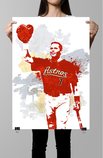 Craig Biggio, Houston Astros Poster, Sport Wall Art, Fan Art, Baseball Abstract Art