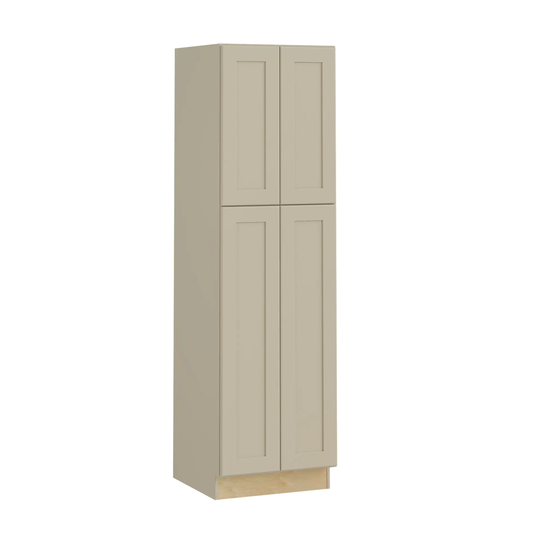 Luxxe Cabinetry Norfolk 24-in W x 84-in H x 24-in D Blended Cream Painted Door Pantry Fully Assembled Semi-custom Cabinet (Shaker Door Style)