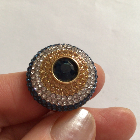 Vintage Ring.s.n. Signed.gold Plated.swarovski Crystal.size9