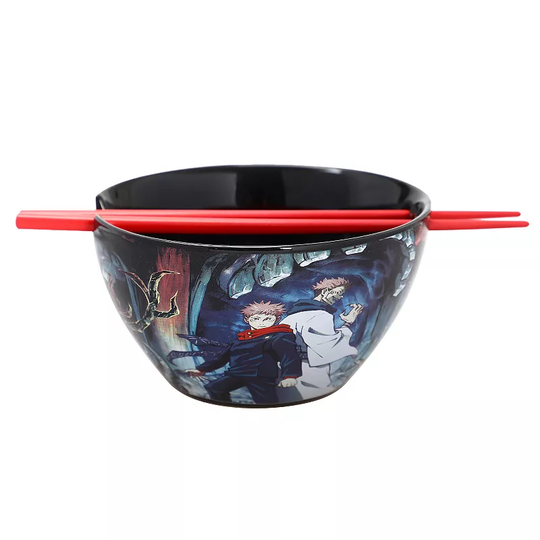 Jujutsu Kaisen Ramen bowl with Chopsticks, Multicolor