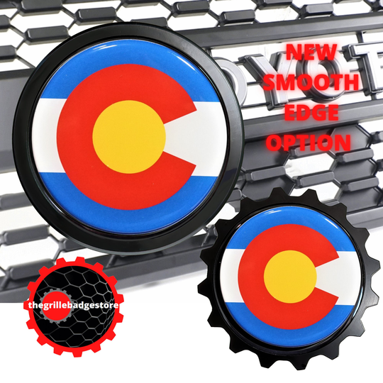 Aluminum 3.75" Grille Badge Colorado Flag Fits Many Vehicles Like Fj Cruiser & 4Runner/Newer Tacoma, Tundra