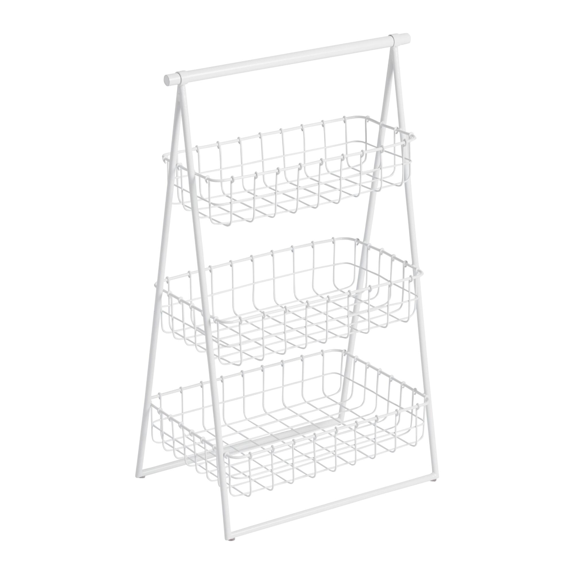 White Wire 3 Tier Wilson Storage Tower - Iron by World Market