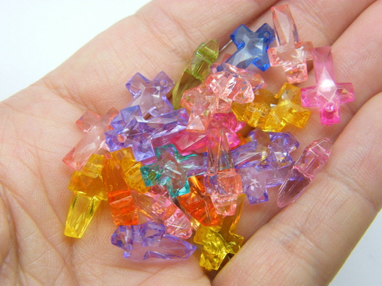 100 Cross Charms Random Mixed Acrylic C45