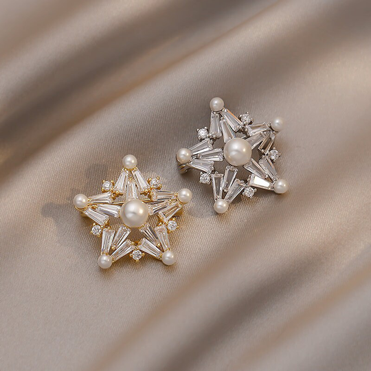 Women Pearl Stars Crystal Diamond Brooch, Brooch. Pin Sweater Coat Suit Dress Decoration