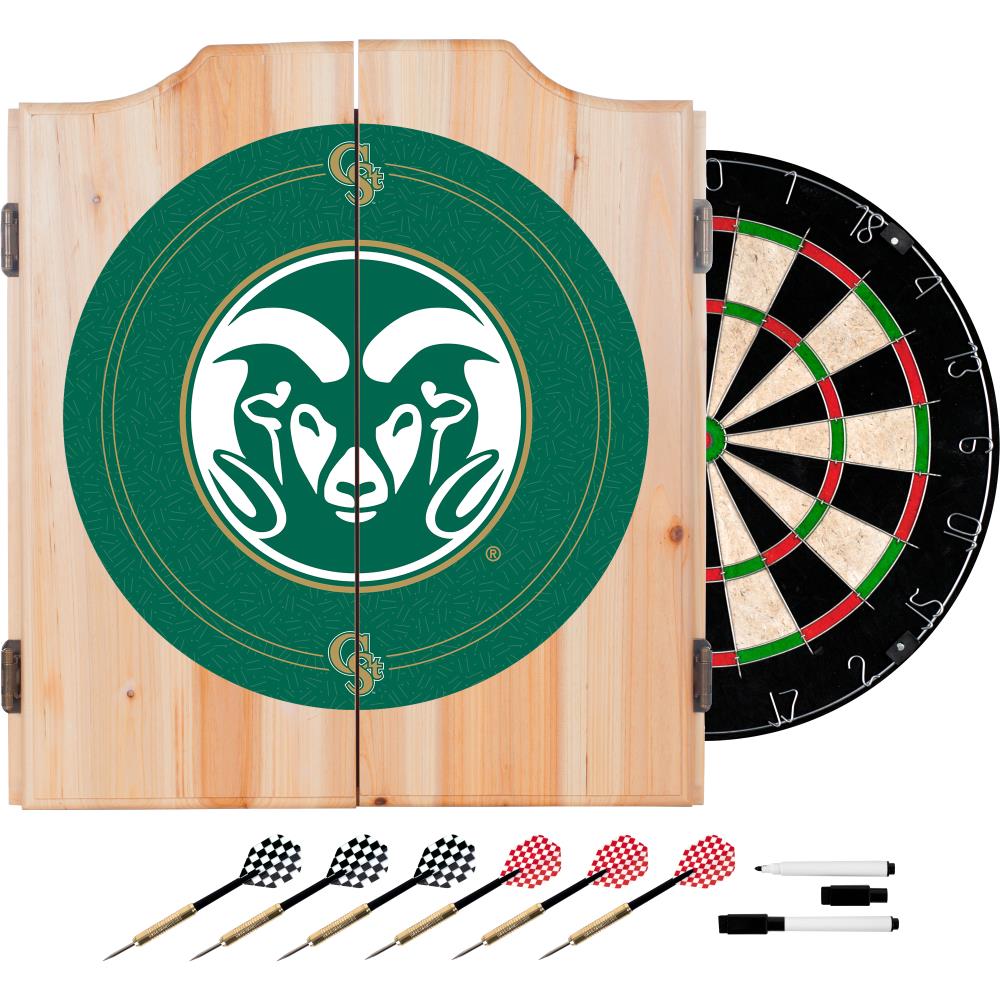 Trademark Gameroom Colorado State Rams Dart Cabinets 20.5-in Wood Dartboard Cabinet with Dartboard | CLC7000-COST