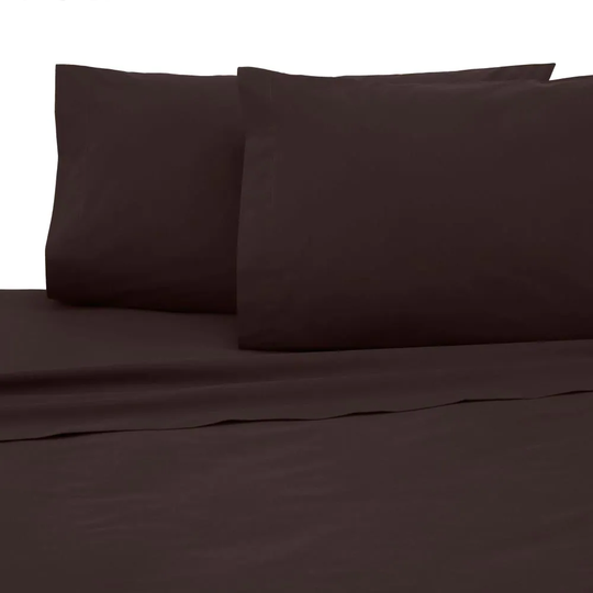 WestPoint Home Martex 225 Thread Count Sheet King 225-Thread Count Cotton Blend Chocolate Bed Sheet in Brown | 028828991652
