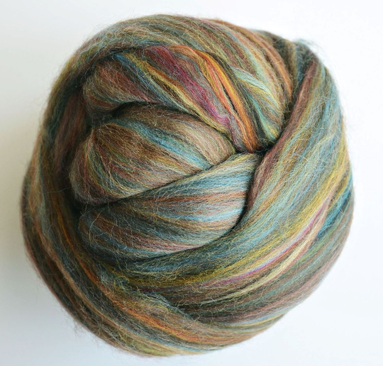 New 2 Ozs "Riverstone" Wool Blended Merino Roving, Felting Spinning, Weaving, Supplies, Beautiful Blend