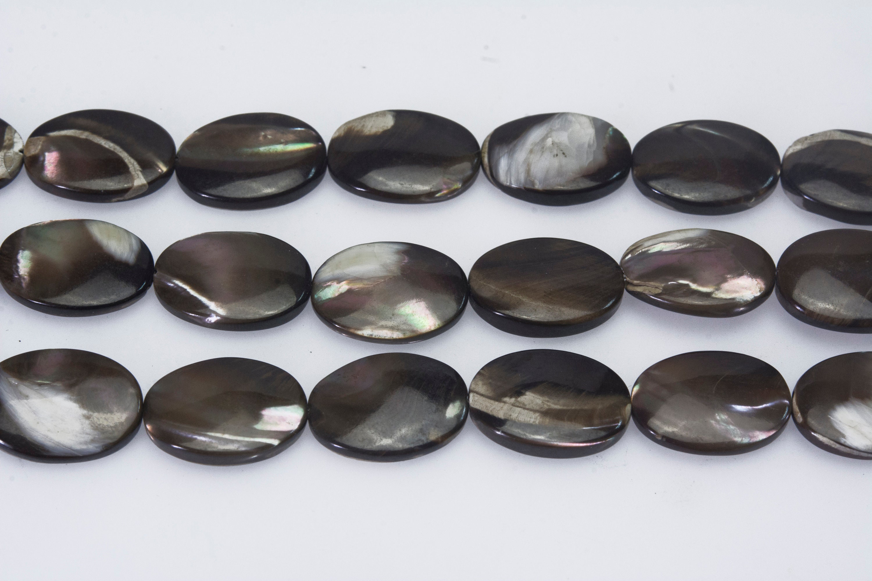 Mother Of Pearl Shell Beads - Seashell Oval For Jewelry Coffer Supplies Making 15Inch