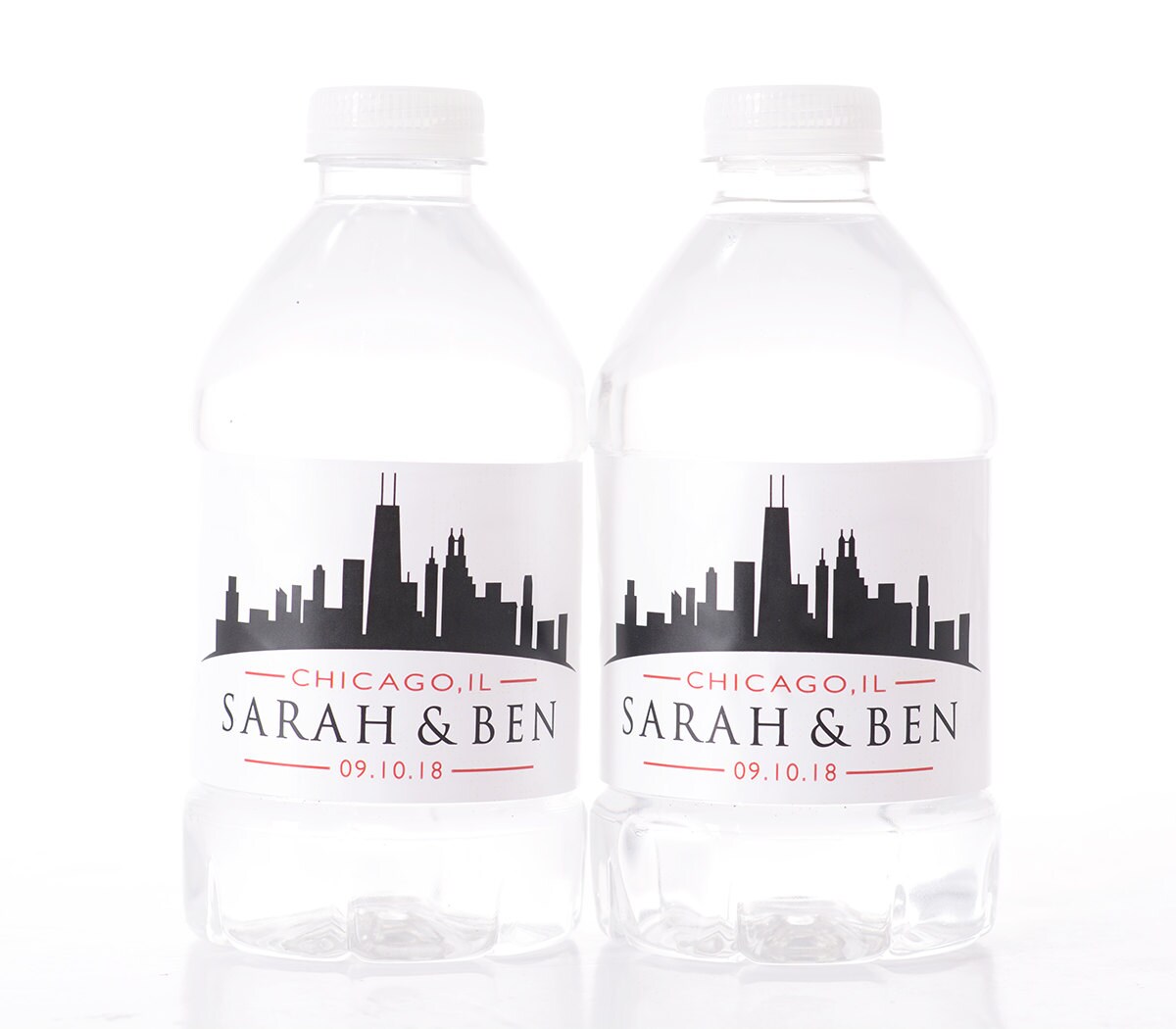 Chicago Skyline Water Bottle Labels -Need A Different Quantity? Click On The Choose Total Tab To See All Pricing"