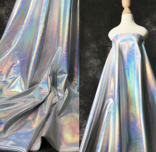 Silver Width 57.08'' Mirage Soft Blended Fabric, Laser Creative Fabric, Fashion Fabric | 247-73