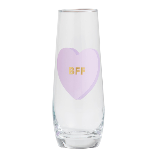 Purple BFF Sweetheart Stemless Champagne Flute - Glass by World Market
