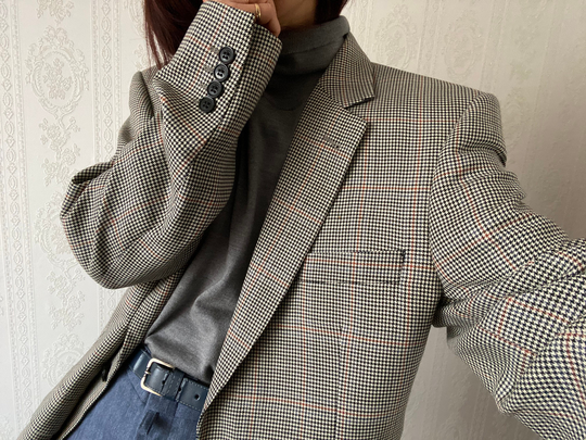 Vintage Unisex Wool Blend Blazer/ Jacket/ Tall M - L