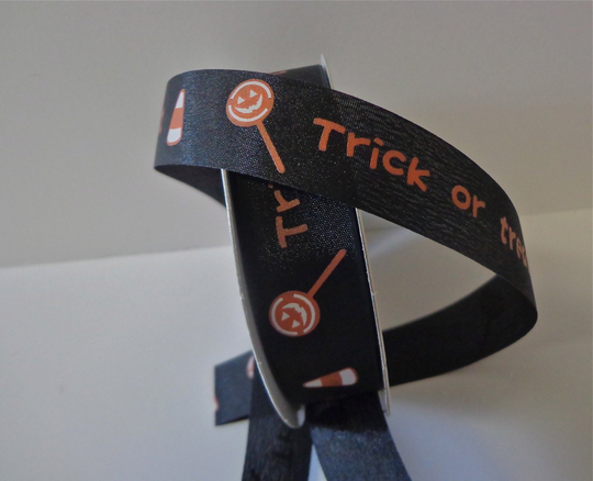 Trick Or Treat Ribbon, Halloween Black & Orange Ribbon