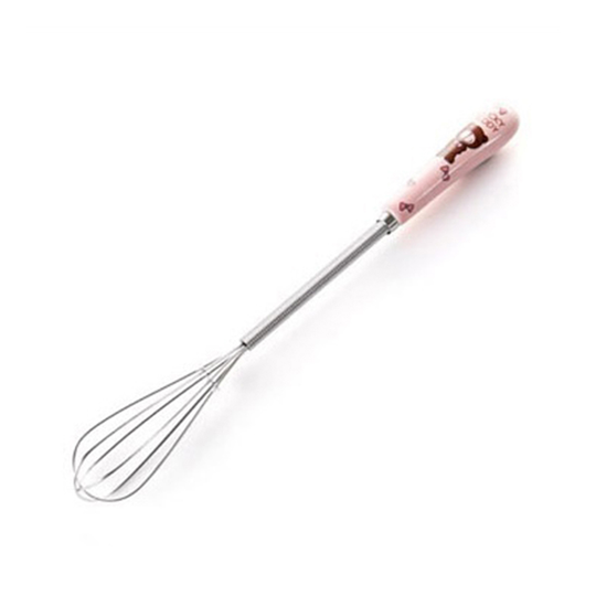 Stainless Steel Egg Beater Manual Mixer Cream Stirrer Blender Kitchen Gadget - pink