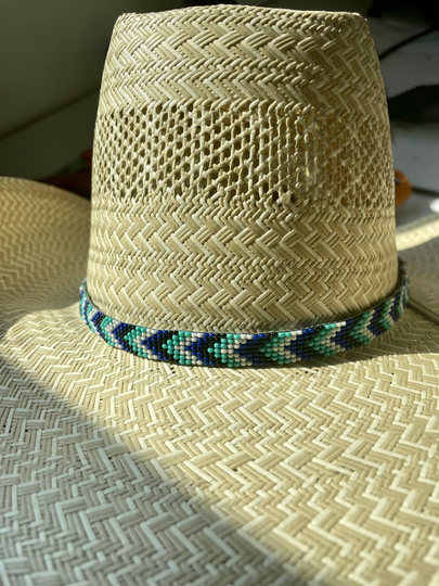 Blue Turquoise Arrow Hat Band 1/2" Wide