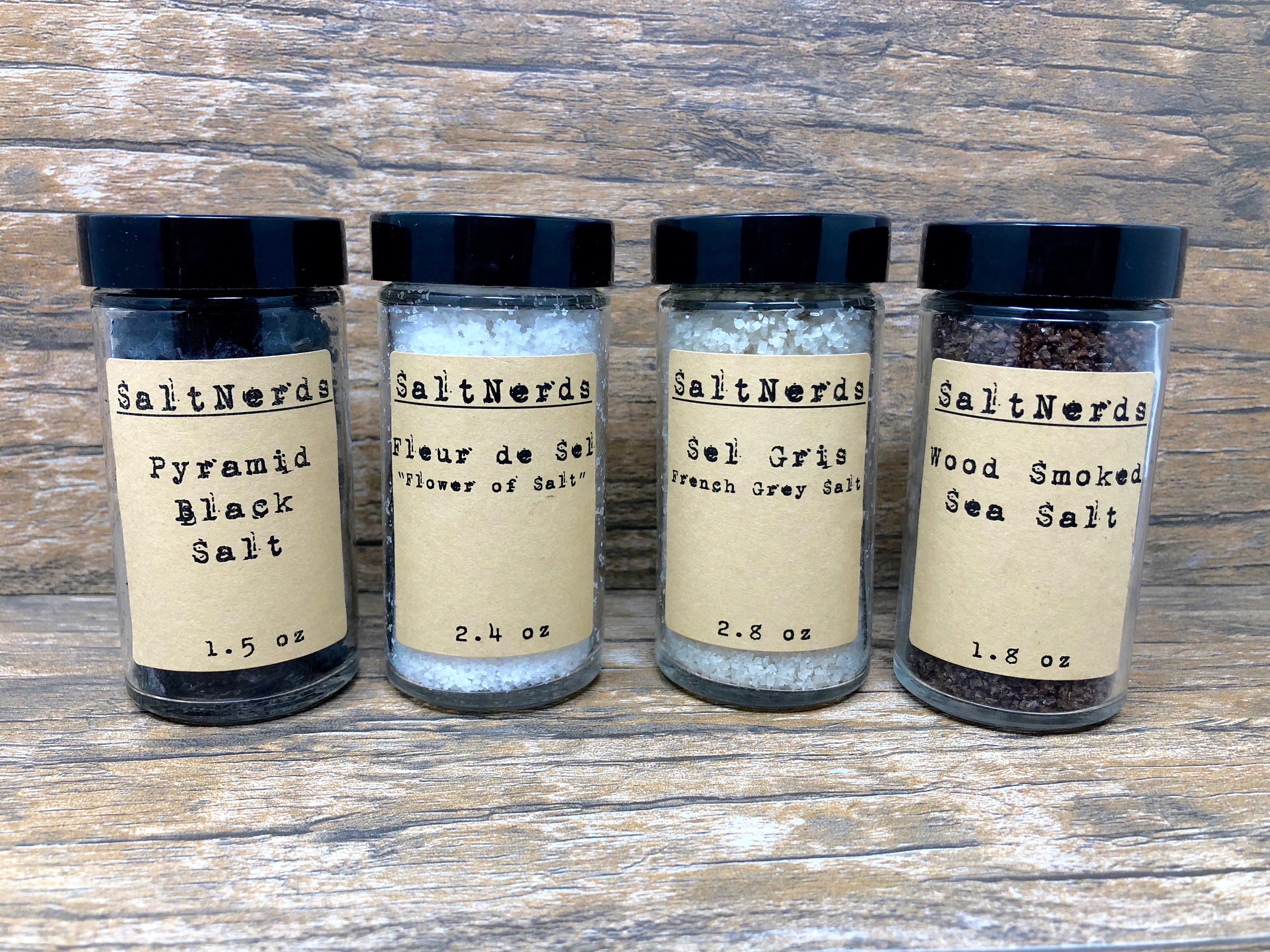 Saltnerds Shakers Collection 4 Essential Sea Salts Foodie Gift For Men Outdoor Grilling Dad Housewarming