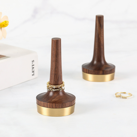 Walnut Wedding Ring Holder, Wood Display, Jewelry Stand, Couple Gift