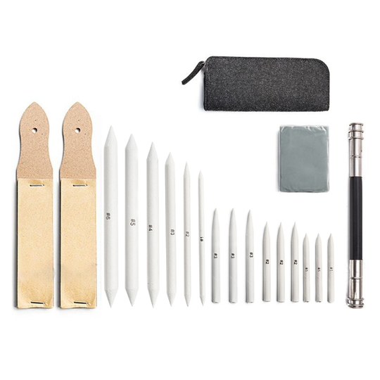 19Pcs Set Blending Stumps Tortillon Pencil Extension Tool Sketch Drawing Art Kit