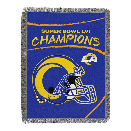 Los Angeles Rams Super Bowl LVI Champions Woven Tapestry Throw Blanket, Multicolor