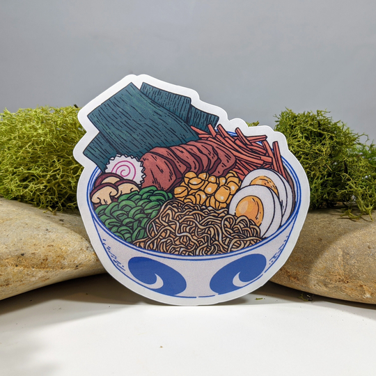Ramen Bowl Waterproof Sticker | Foodie Japanese Food Funny Laptop