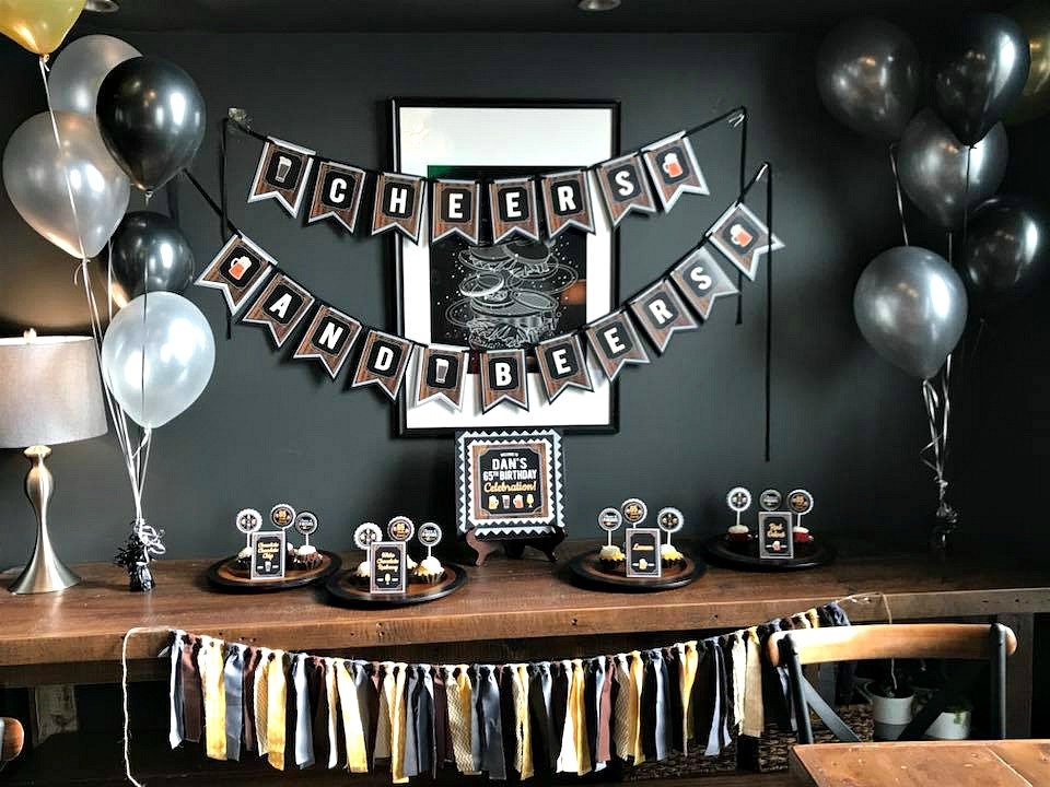 Cheers & Beers Masculine Birthday Party Decorations, Craft Beer Banner, Banner