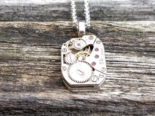 steampunk Watch Necklace. Unique Gift, Anniversary, Birthday. Vintage Watch