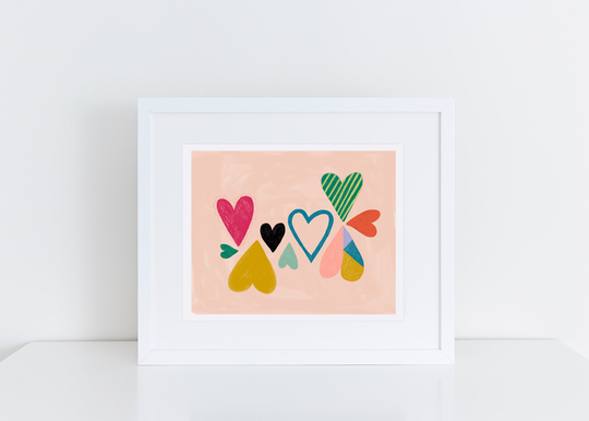 Baby Girl Nursery Art Prints, Heart Wall Art, Girls Bedroom Pink Decor, Room Print, Shower Gift