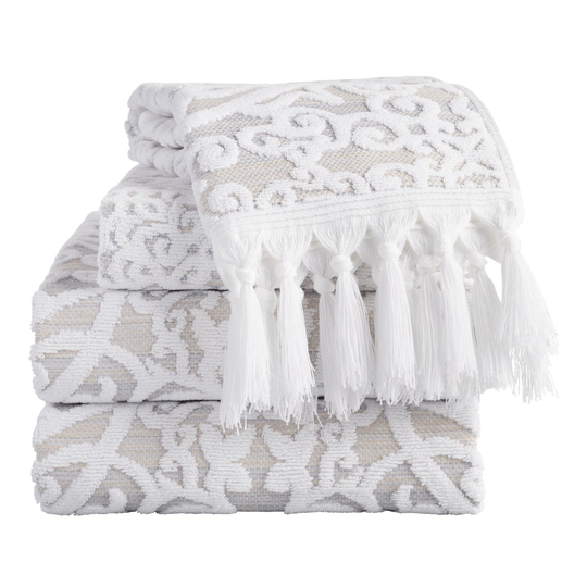 Taupe Sculpted Medallion Scarlett Towel Collection by World Market
