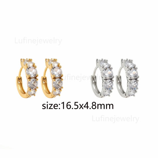 18K Gold Filled Cz Minimalist Hoop Earrings, Tiny Hoops, Dainty Silver Hoops, Gold Huggies Earrings