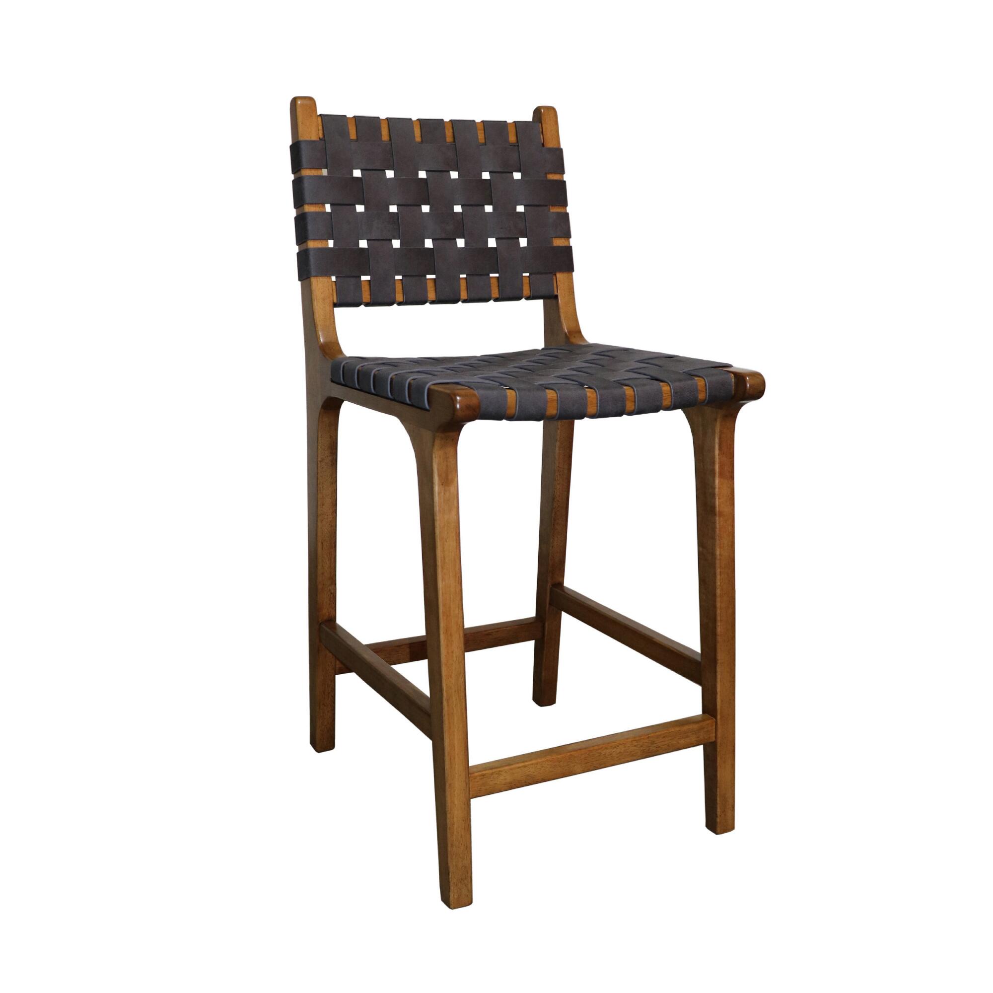 Faux Suede Strap Camden Counter Stools Set Of 2: Brown - Polyester by World Market