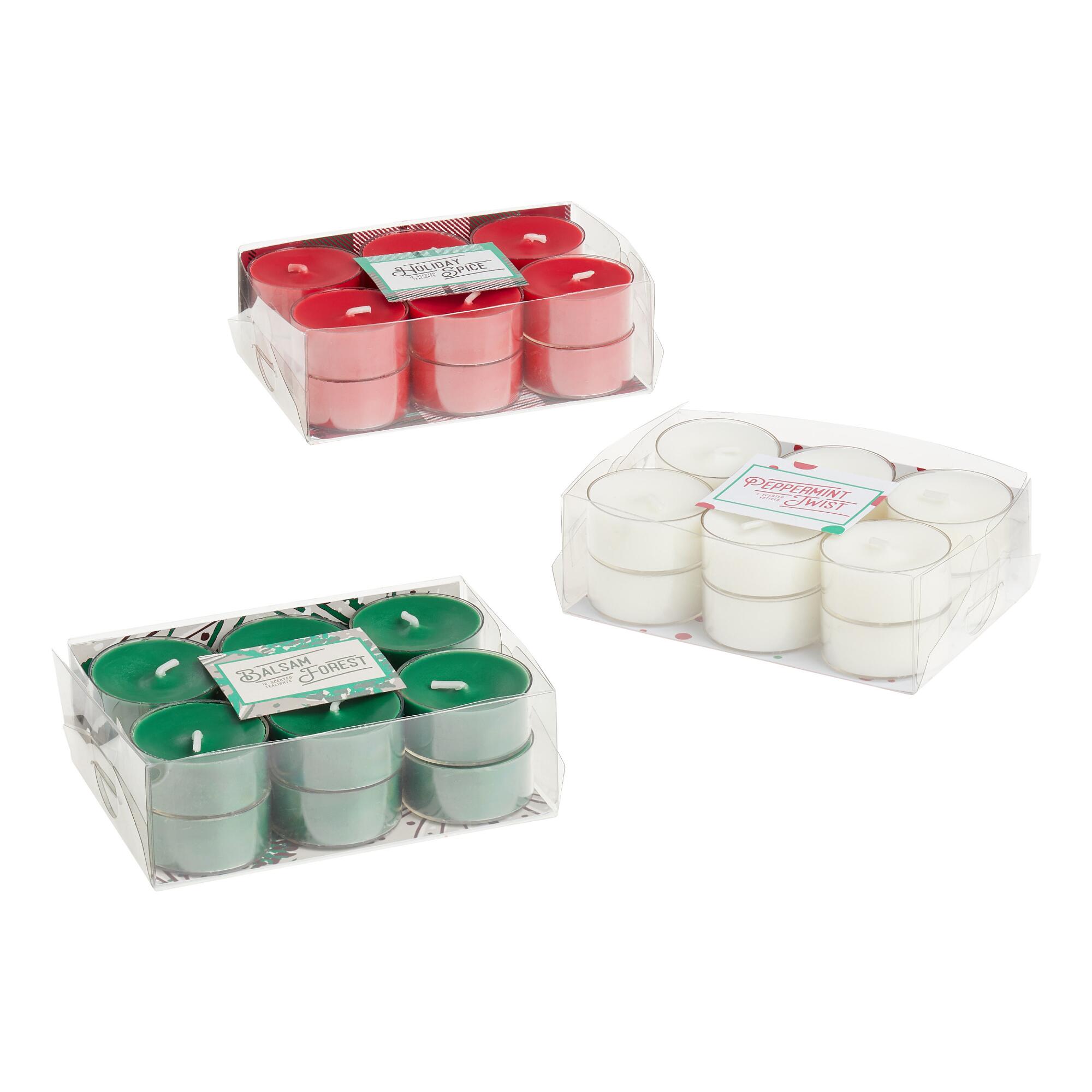 Pier Place Tealight Holiday Scented Candle 12 Pack: Red - Scented Wax by World Market