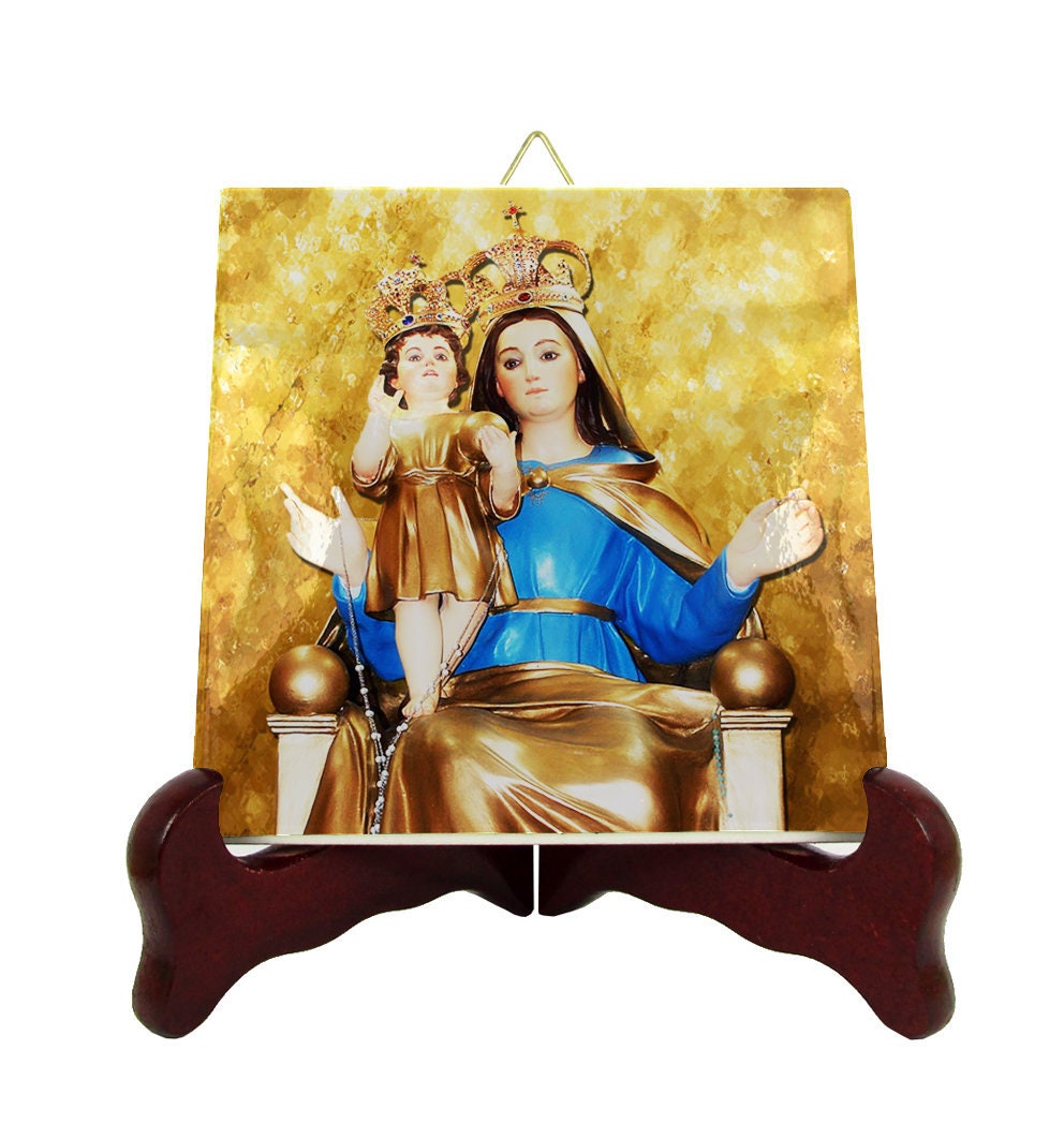 Our Lady Of The Snow - Catholic Icon On Tile Virgin Mary Icons Snows Gifts Religious Art -Blessed