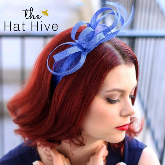 Royal Blue Fascinator, Womens Tea Party Hat, Church Derby Fancy Navy Wedding Hat