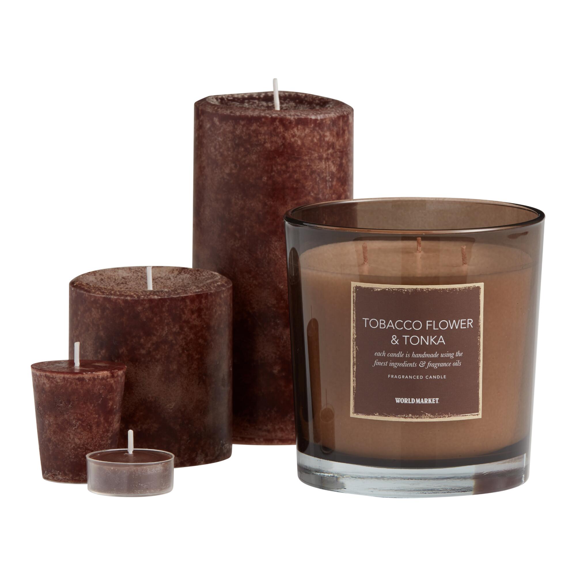 Tobacco Flower & Tonka Scented Candle Collection by World Market