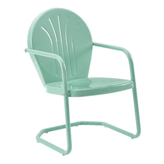 Metal Mid Century Durresi Outdoor Patio Chair: Green by World Market