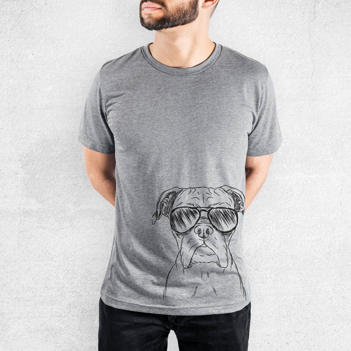 Axel The Boxer - Tri-Blend Unisex Crew Grey Dog Lover Gift