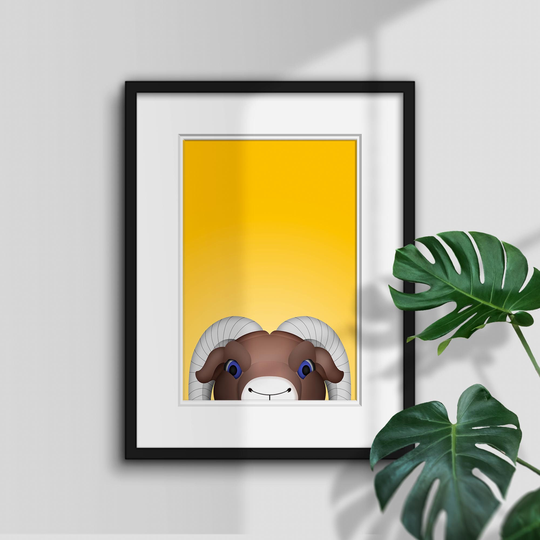 Minimalist Rampage - Los Angeles Rams Mascot Fine Art Print Poster By S. Preston Nfl Licensed Home Wall Decor
