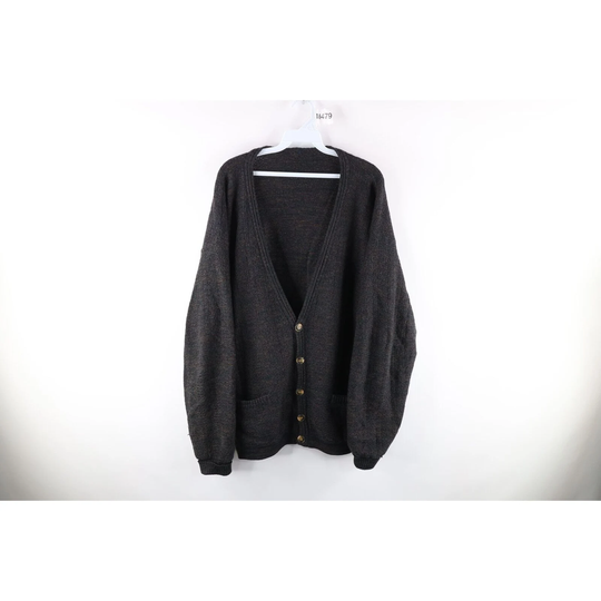 90S Grunge Mens 2xl Wool Blend Knit Kurt Cobain Cardigan Sweater Rainbow, Sweater