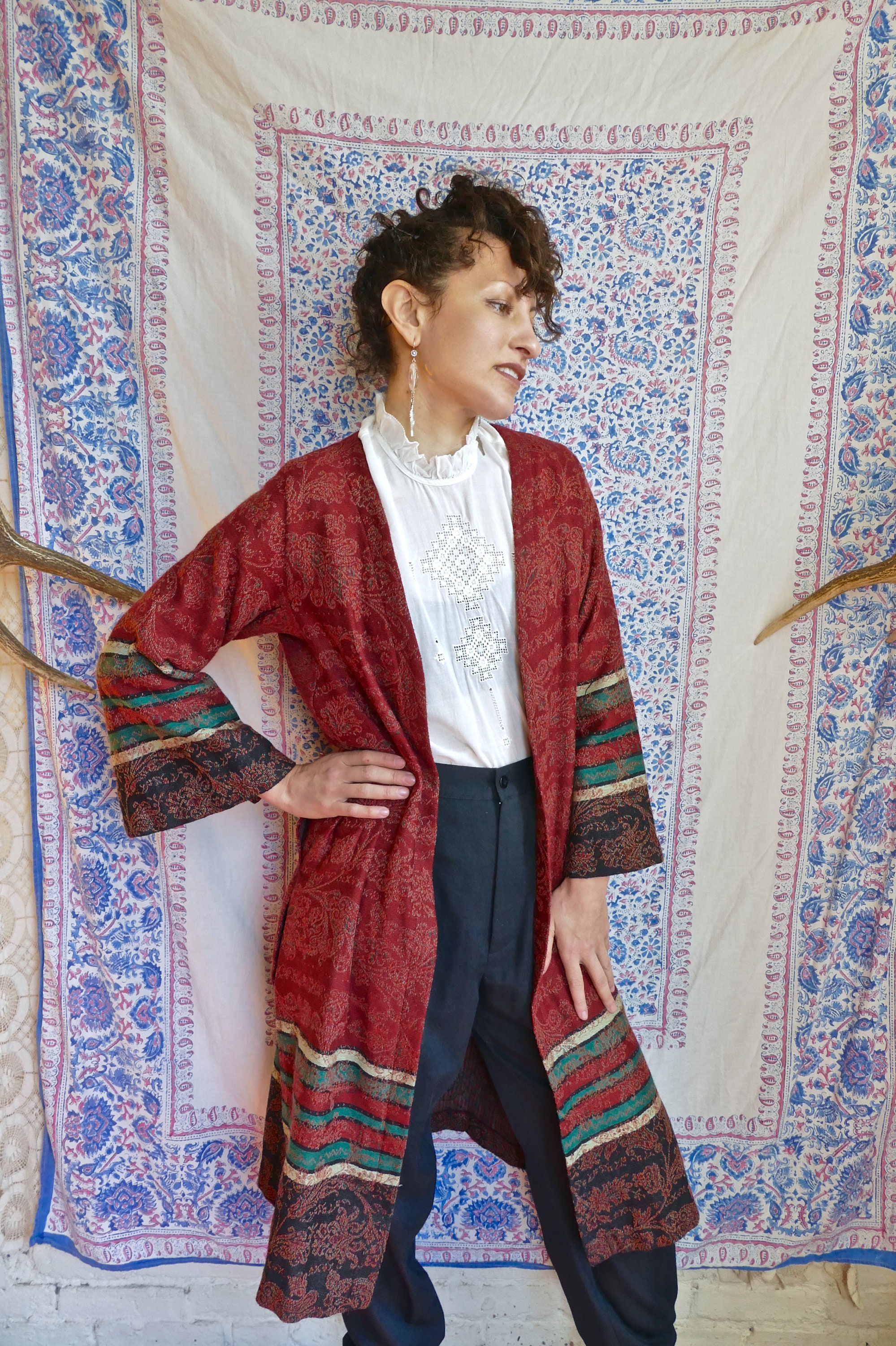 Carol Horn Habitats Bohemian Wool Blend Tapestry Duster