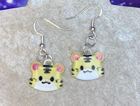 Tiger Earrings, Year Of The Earrings, Hypoallergenic, Gift For Friend, Chinese Zodiac Earrings