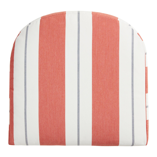 Sunbrella Persimmon Stripe Gusseted Outdoor Patio Chair Cushion: Orange/Multi - Acrylic by World Market