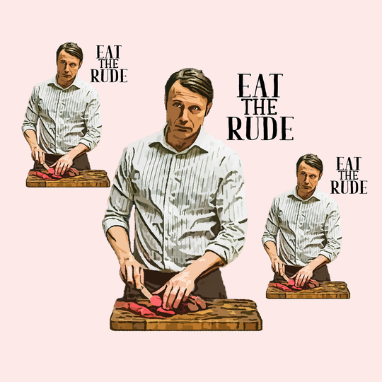 Hannibal Lecter Funny Sticker Sheet, Eat The Rude Cool Pack, Mad Mikkelsen Decal Bundle, Cute Tv Series Art Gift, Silence Of Lambs