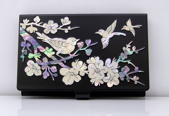 Korean Mother-Of-Pearl Business Card Case Accessories 자개