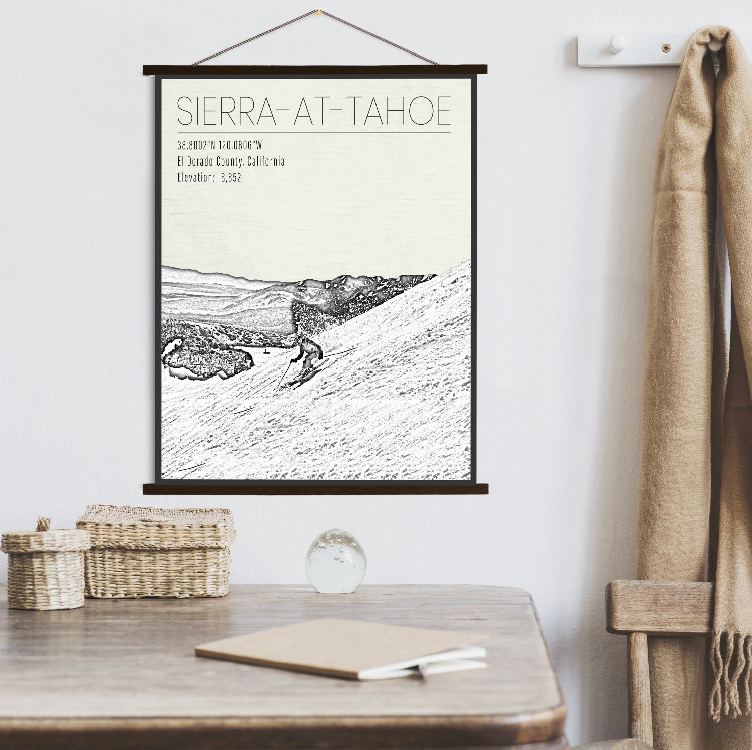 Sierra-At-Tahoe California Ski Resort Print | Hanging Canvas Of Printed Marketplace