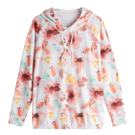 Multicolor Watercolor Floral Lounge Hoodie by World Market