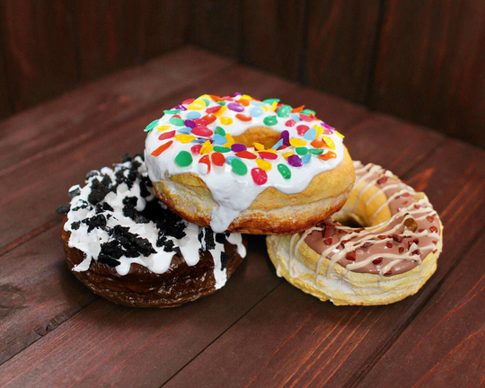 3 Prop Gourmet Donuts | Realistic Birthday Fake Food Squishy Foam Photoshoot Set